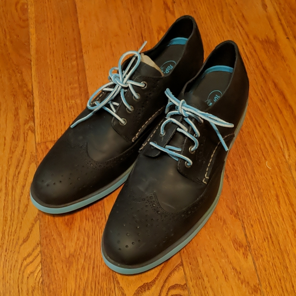 🆕 Sperry Top Sider Navy Sky Blue Wingtip Shoes